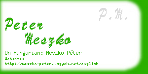 peter meszko business card